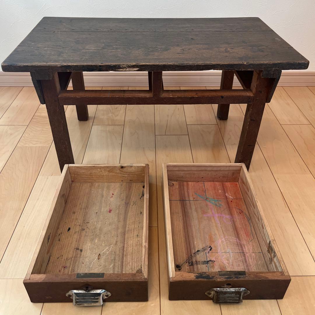アンティーク レトロ 古家具 引き出し付き小机