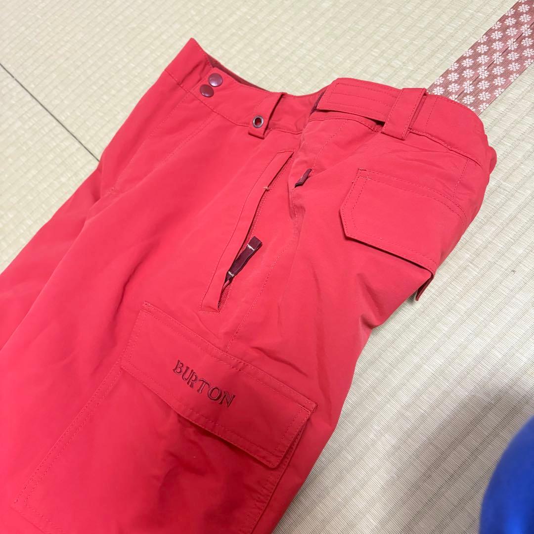 BURTON スノーボードウェア XL 赤黒ストライプ150〜160