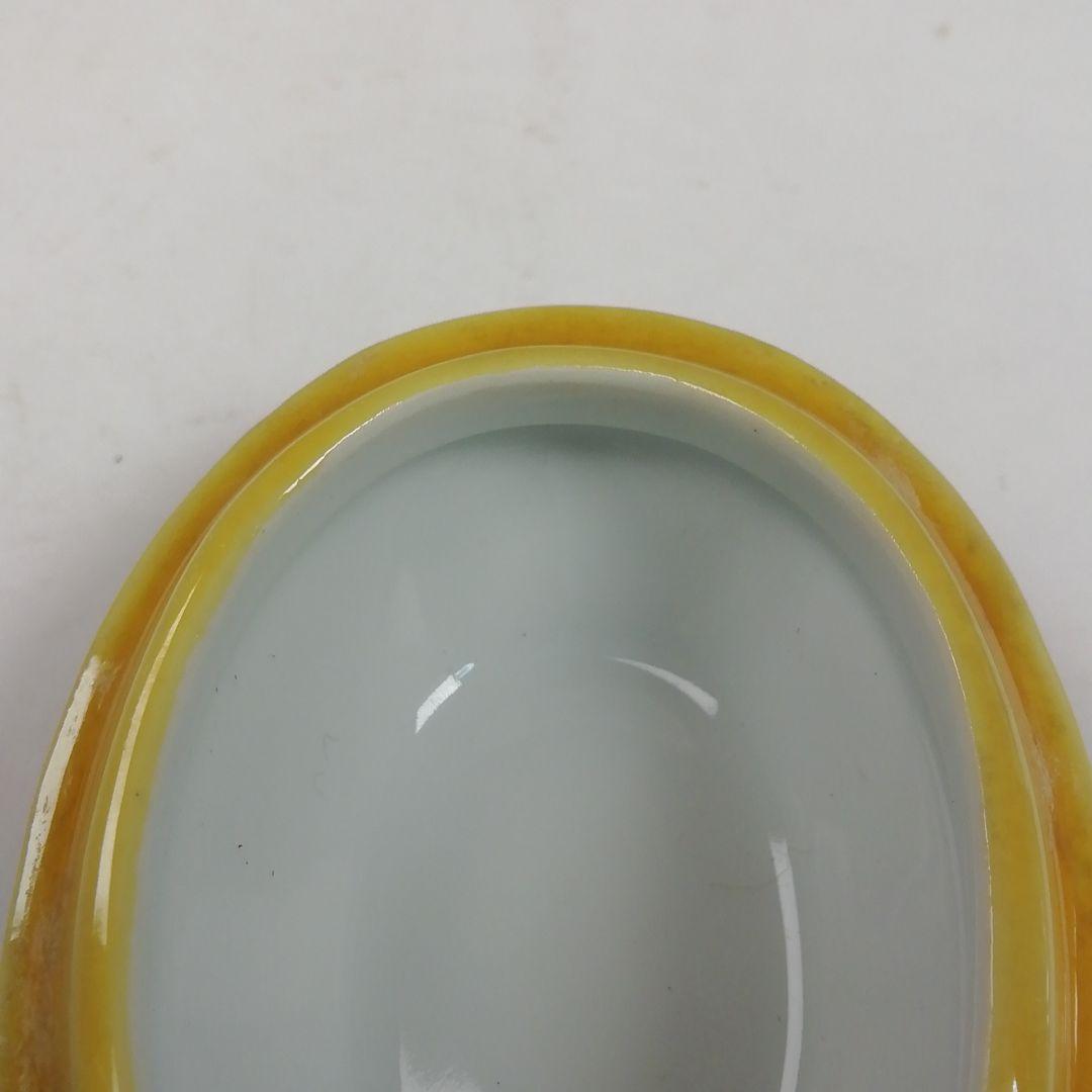 Ｗ４０　香合　『交趾花喰鳥』『手塚祥堂 造』　共箱　茶道具