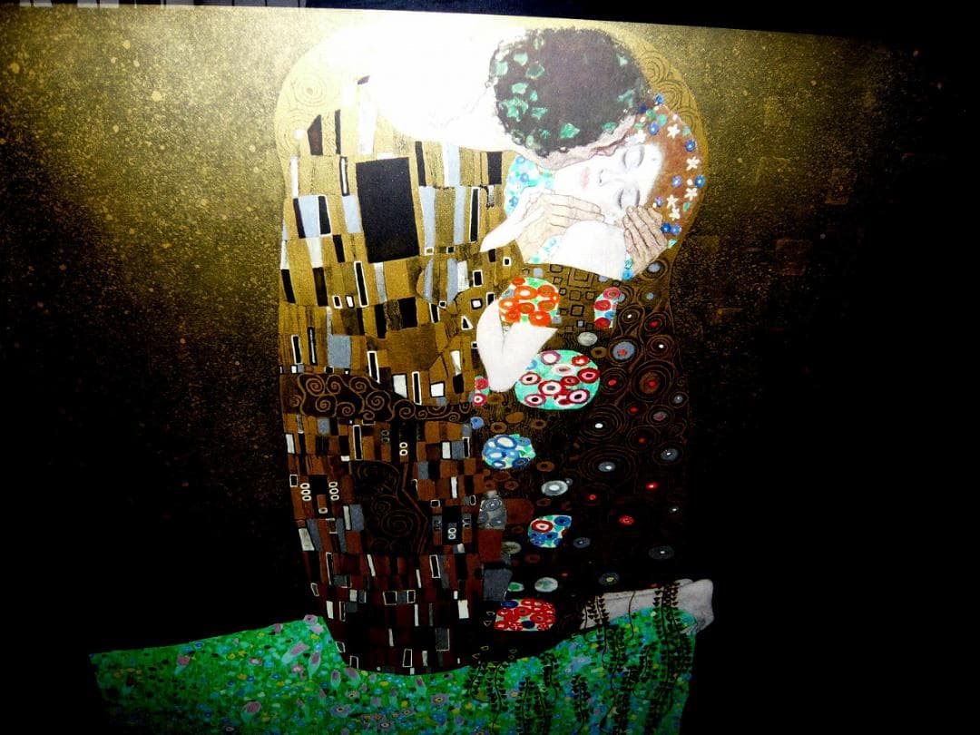 グスタフ クリムト【接吻】810㎜ x 815㎟ Klimt 額にキズ