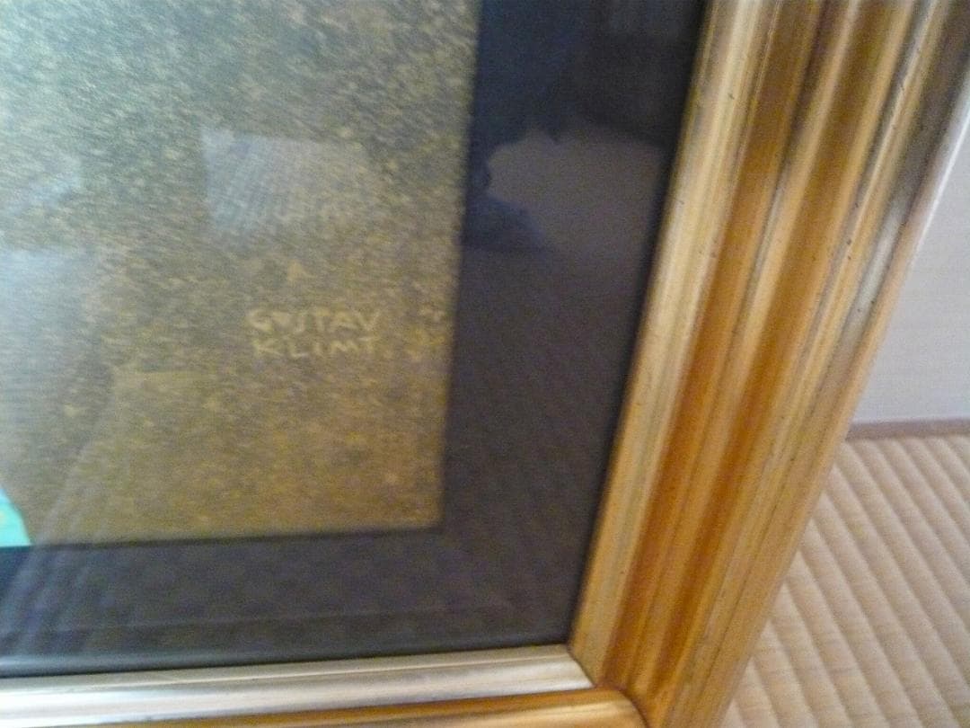 グスタフ クリムト【接吻】810㎜ x 815㎟ Klimt 額にキズ