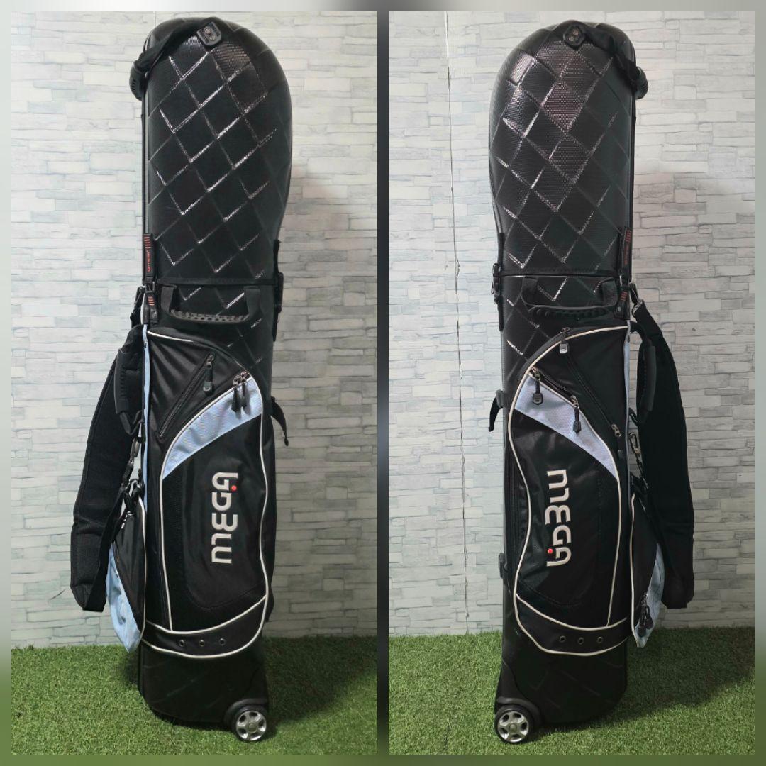 極美品 MEGA GOLF キャスター付 ハードケース キャディバッグ ブラック