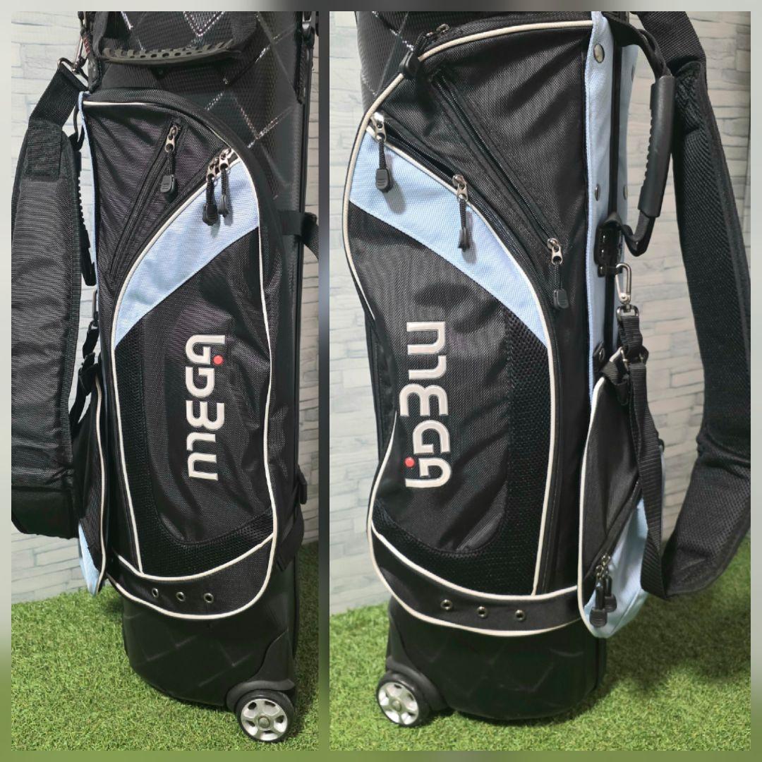 極美品 MEGA GOLF キャスター付 ハードケース キャディバッグ ブラック