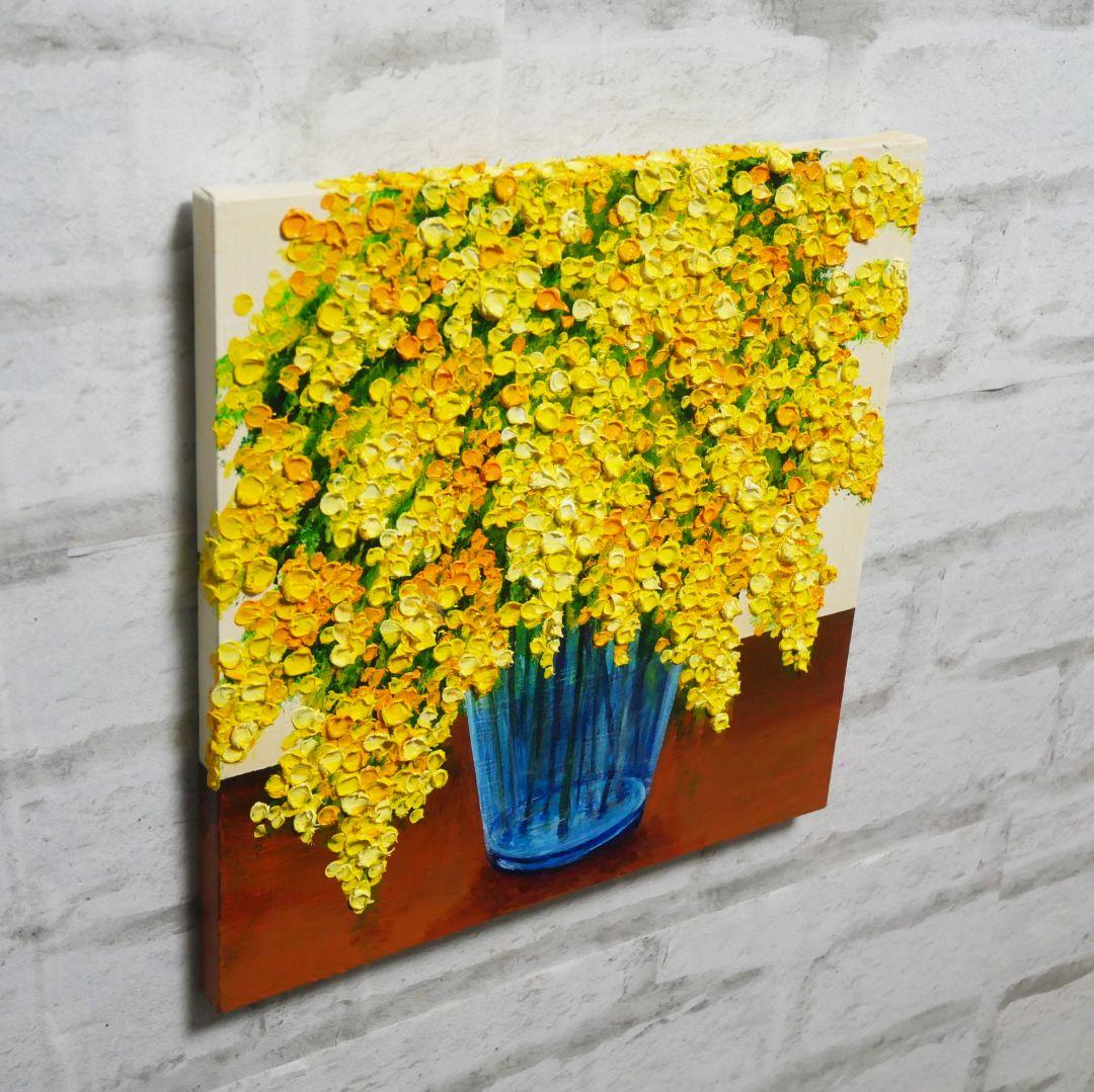 油絵 絵画 アートパネル【ミモザ】