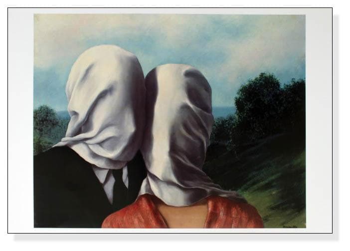 額装済/Les Amants (The Lovers)（ルネ マグリット）