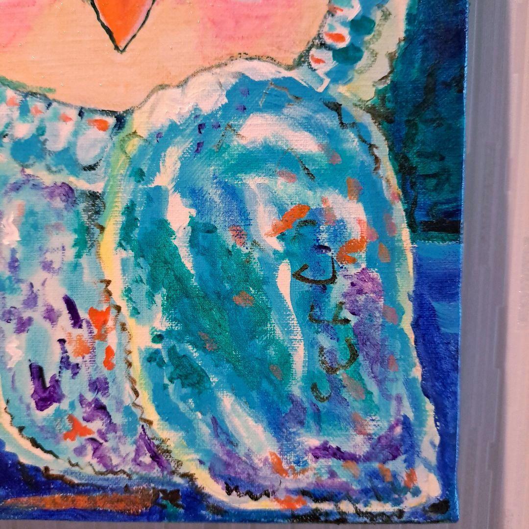 キャンバス油絵　専用　世界のカラフルなふくろう　とっても明るい月夜