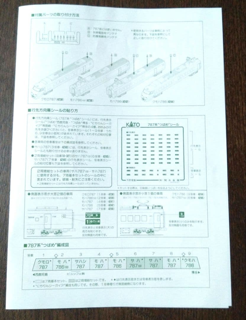 KATO 10-320 787系\"つばめ\"交流特急形電車