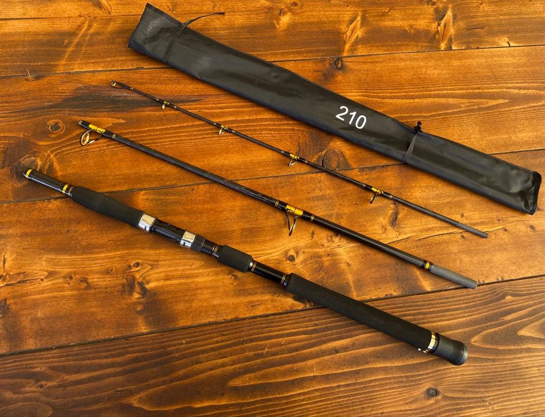 ジギングセット　船釣り　3P パックロッド　スロージギング　ブラック　7ft