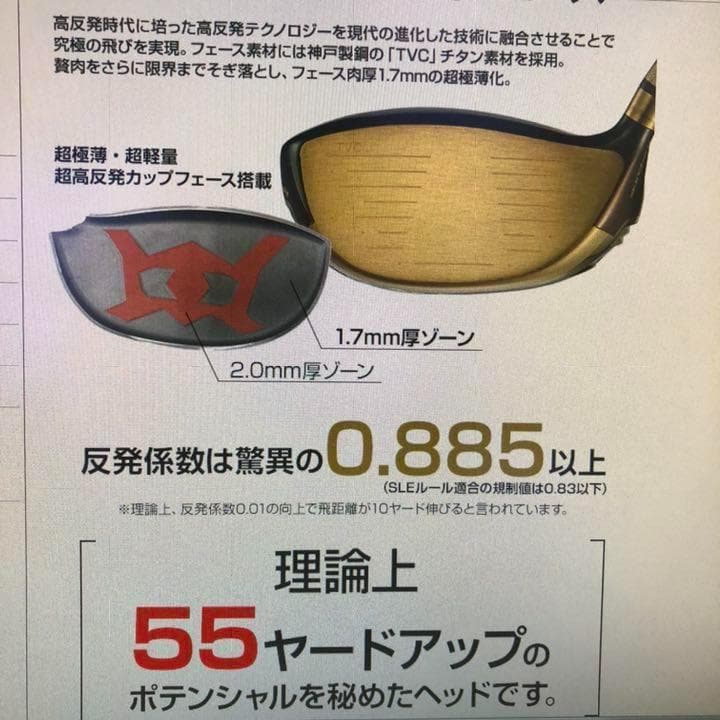 【ヘッド単体】世界最高反発で55Yアップ◆ ワークスゴルフCBRゴールドプレミア