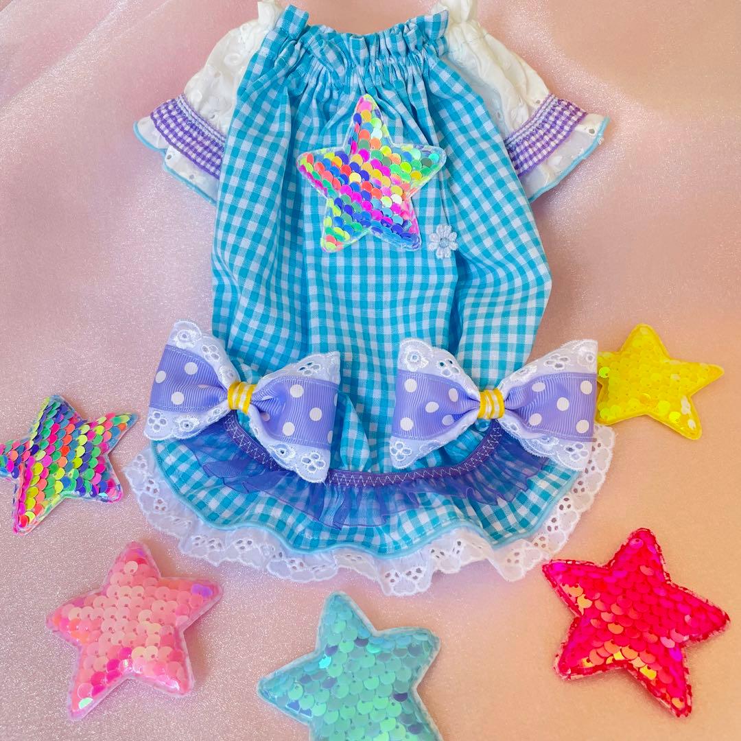ギンガムチュニック　ギンガムワンピース　　♡オーダー受付中♡　犬服　ハンドメイド