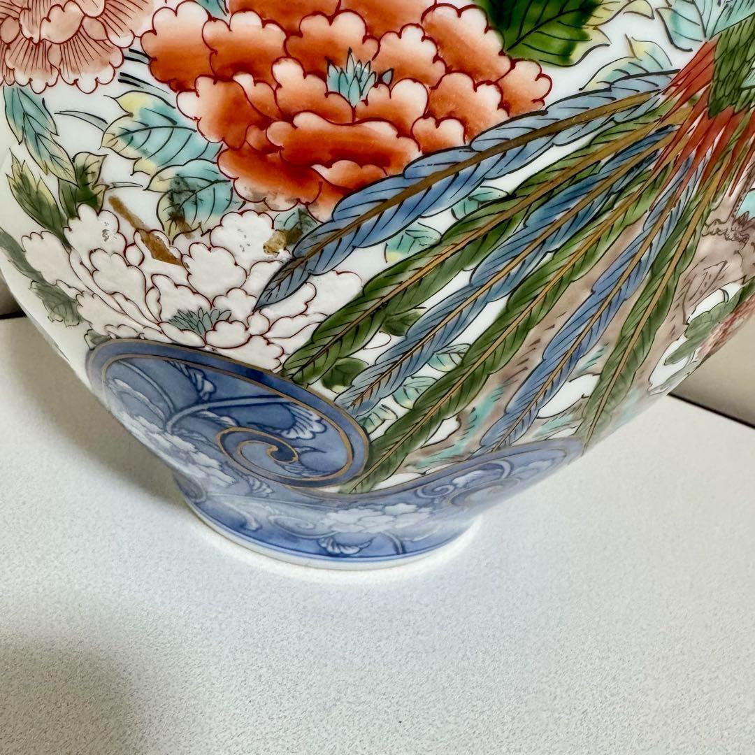163 高級 伊万里焼 弥左ヱ門 花器 フラワーベース有田焼 花瓶 豪華 陶器