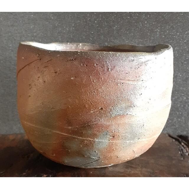 備前焼　【いさむ　勇】造　備前茶碗　共箱　未使用品！　茶道具　茶器
