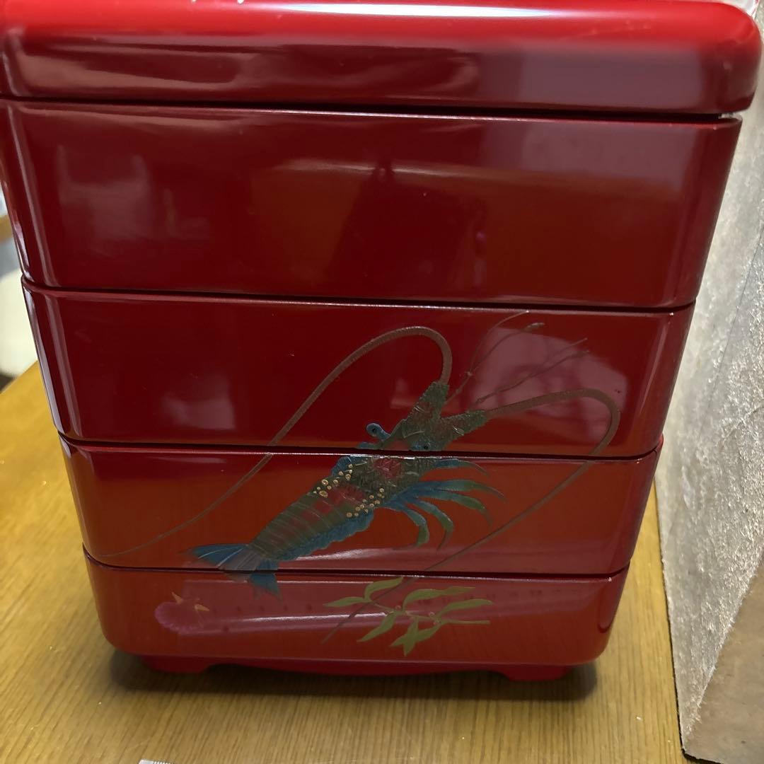 琉球塗　重箱　未使用　1カ所割れ