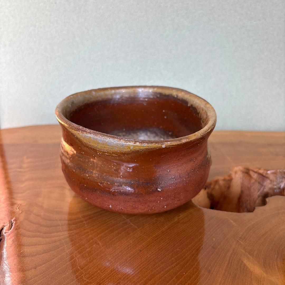 備前焼　小山末廣造　沓茶碗　抹茶碗 茶道具 共箱(228Ec)
