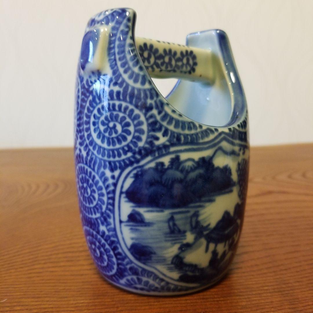 一輪挿し　陶器　風景画　渦巻く！