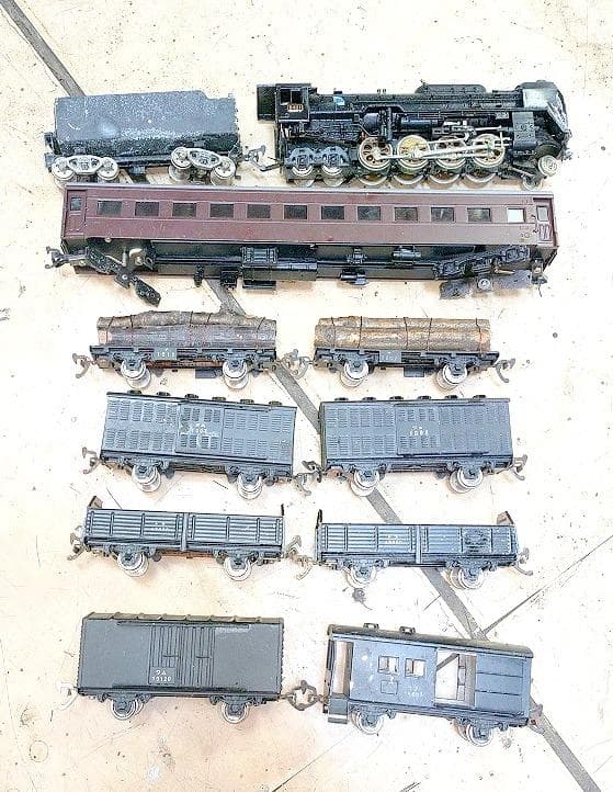 k*n様 HOゲージ　ジャンク　SLセット　鉄道車両模型　1/64サイズのミニカ