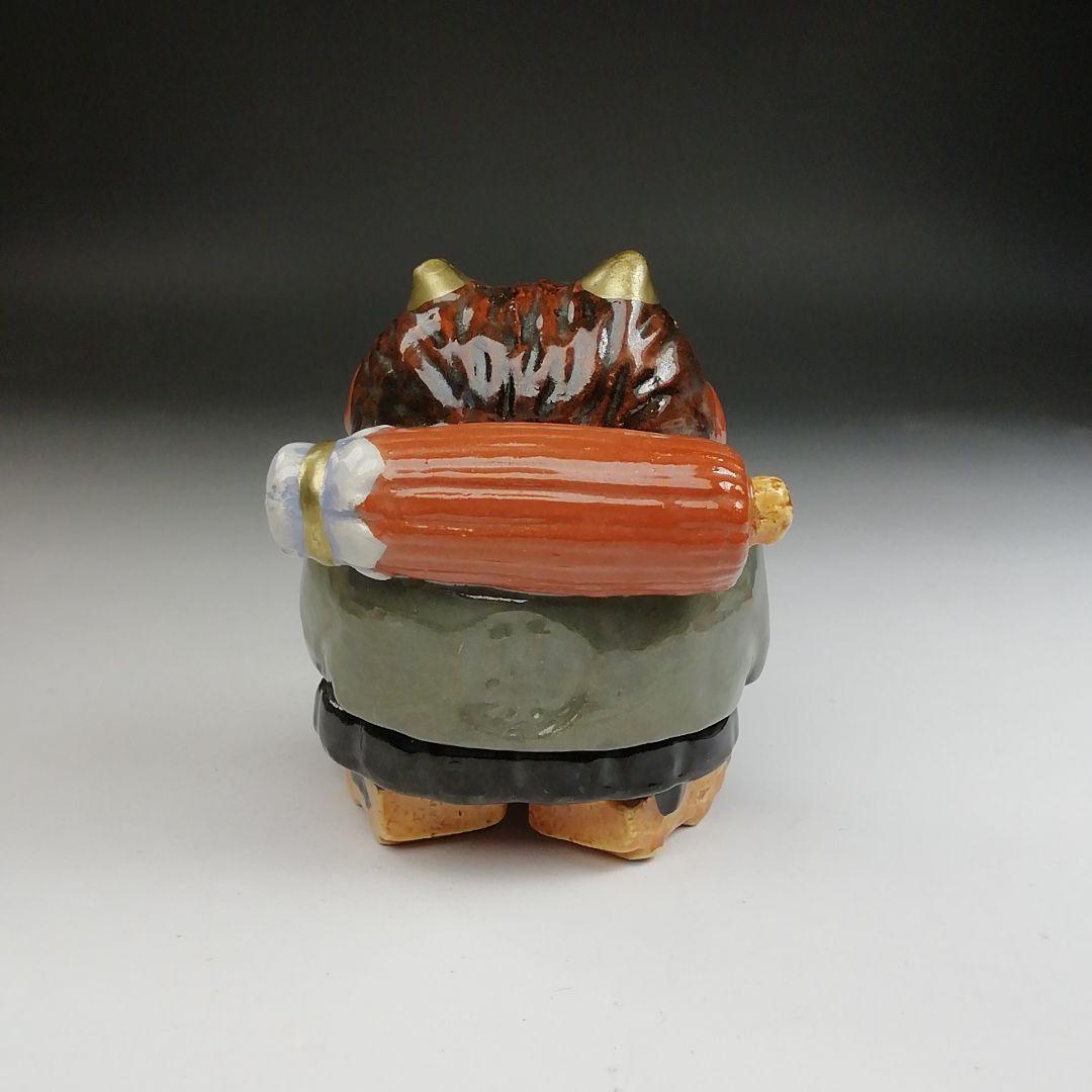 Ｔ８４０　香合　『鬼の念仏』『伊東桂楽 造』　共箱　茶道具