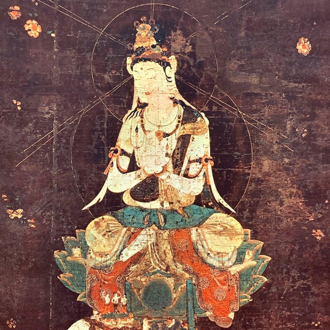 掛軸 国宝 普賢菩薩像 木箱 工芸印刷 賢美閣 仏事 仏画 仏像 1-1-3