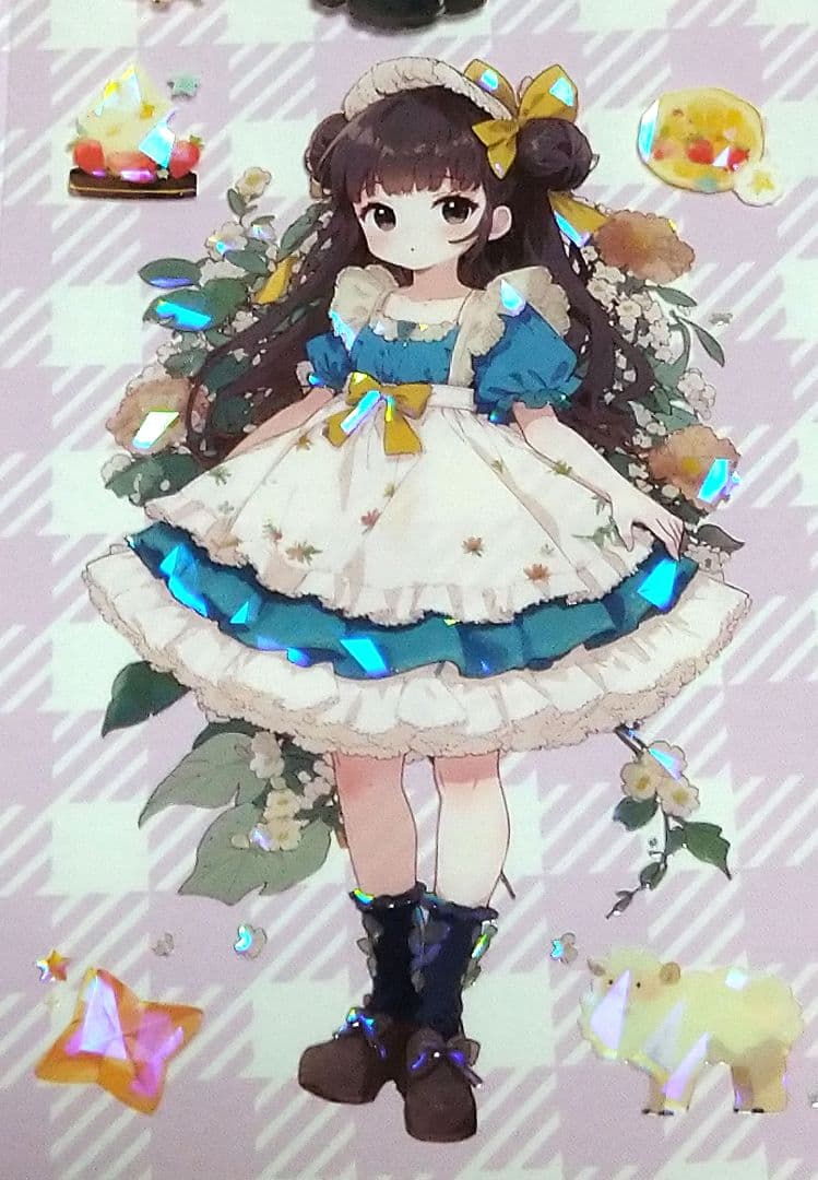 廃盤品✩J1068＃莓果庄园(贝壳光)未定義切売り海外人物マステ女の子AIマステ
