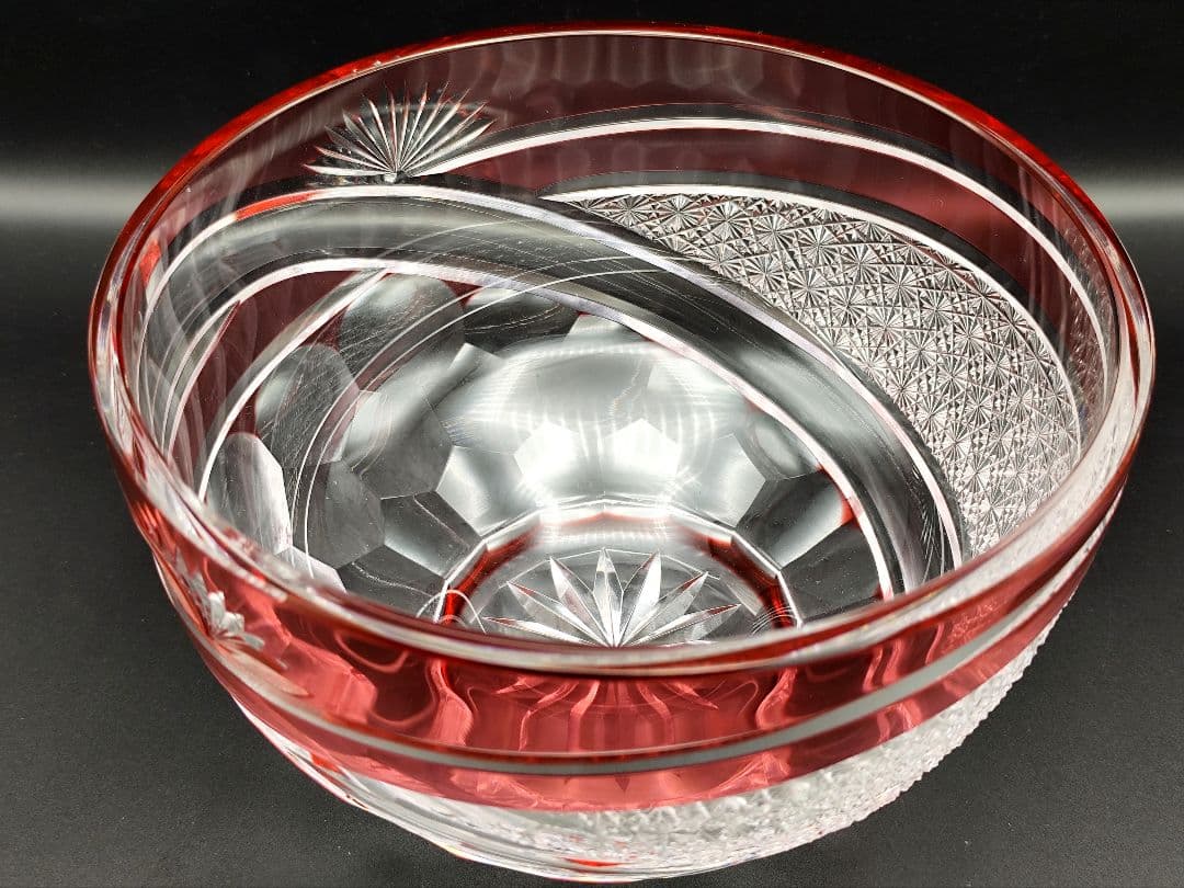 定価約16万円★超希少品 祝の膳 大鉢カガミクリスタル（切子、江戸切子、薩摩切子