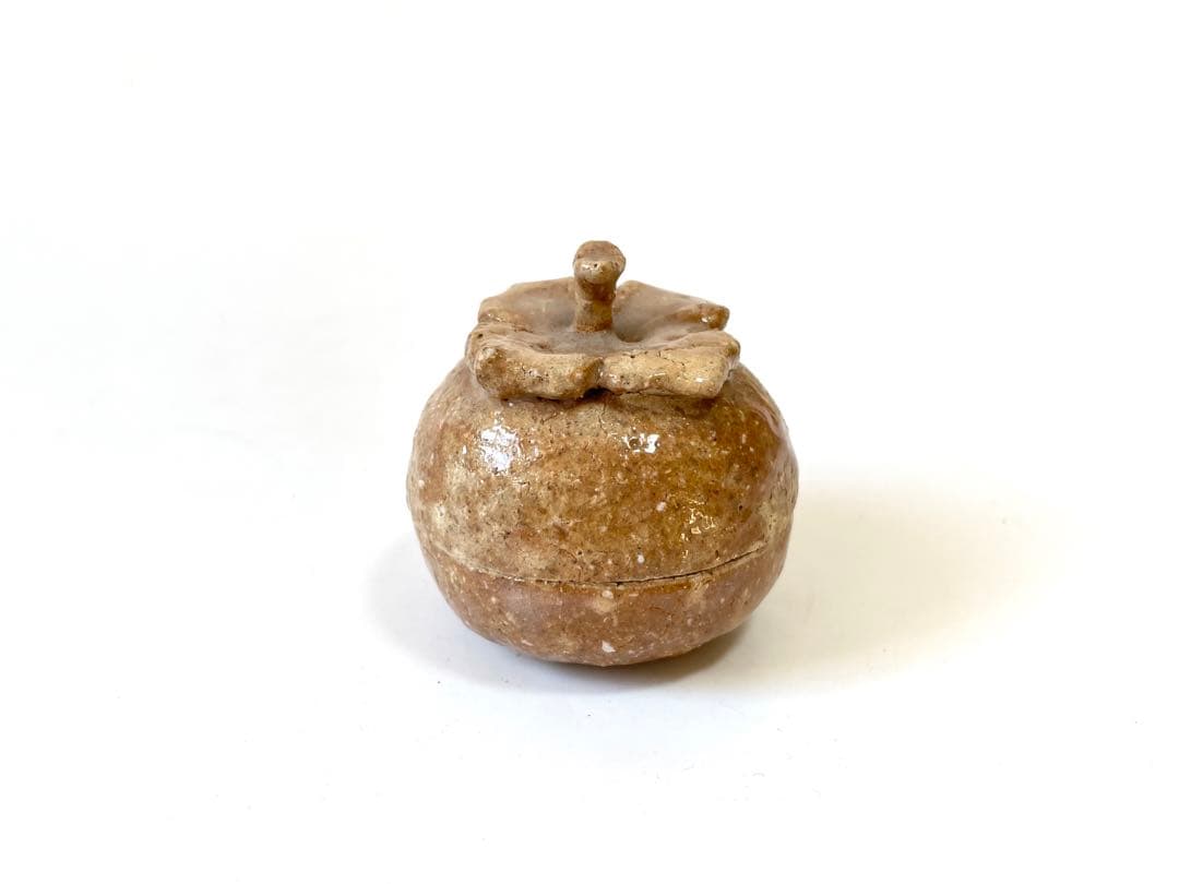 作家物　陶芸家　作者不明　三輪休雪　？　萩焼　萩香合　香合　蜜柑　柿　箱なし