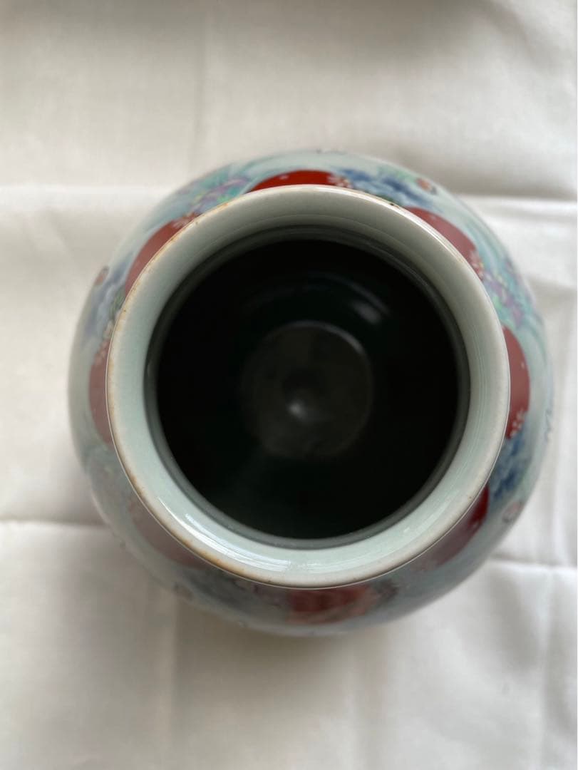 【六代目走波・走波焼】染錦あやめ波兎草花文(箱あり)