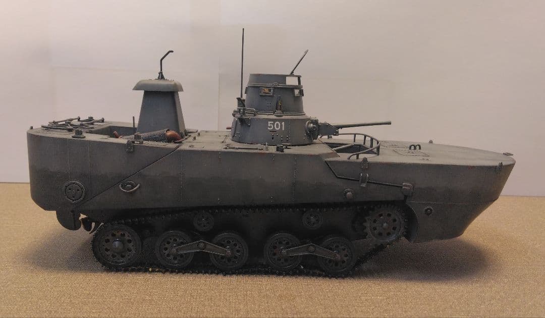 1/35塗装済完成品 旧日本軍日本海軍陸戦隊 特二式内火艇 戦車模型プラモデル