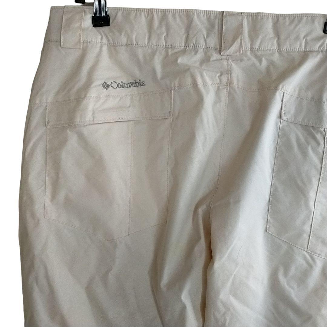 【高機能】Columbia ウォータープルーフ スノーパンツ パンツ 白 XL