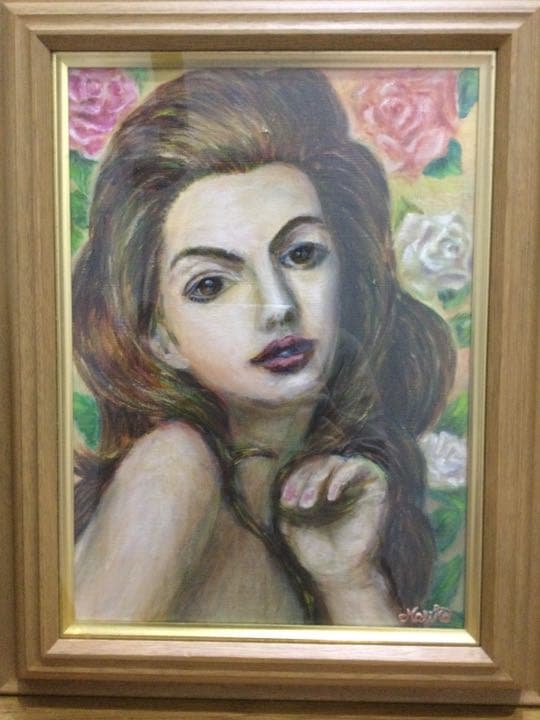 美人画　油彩画　額縁無し