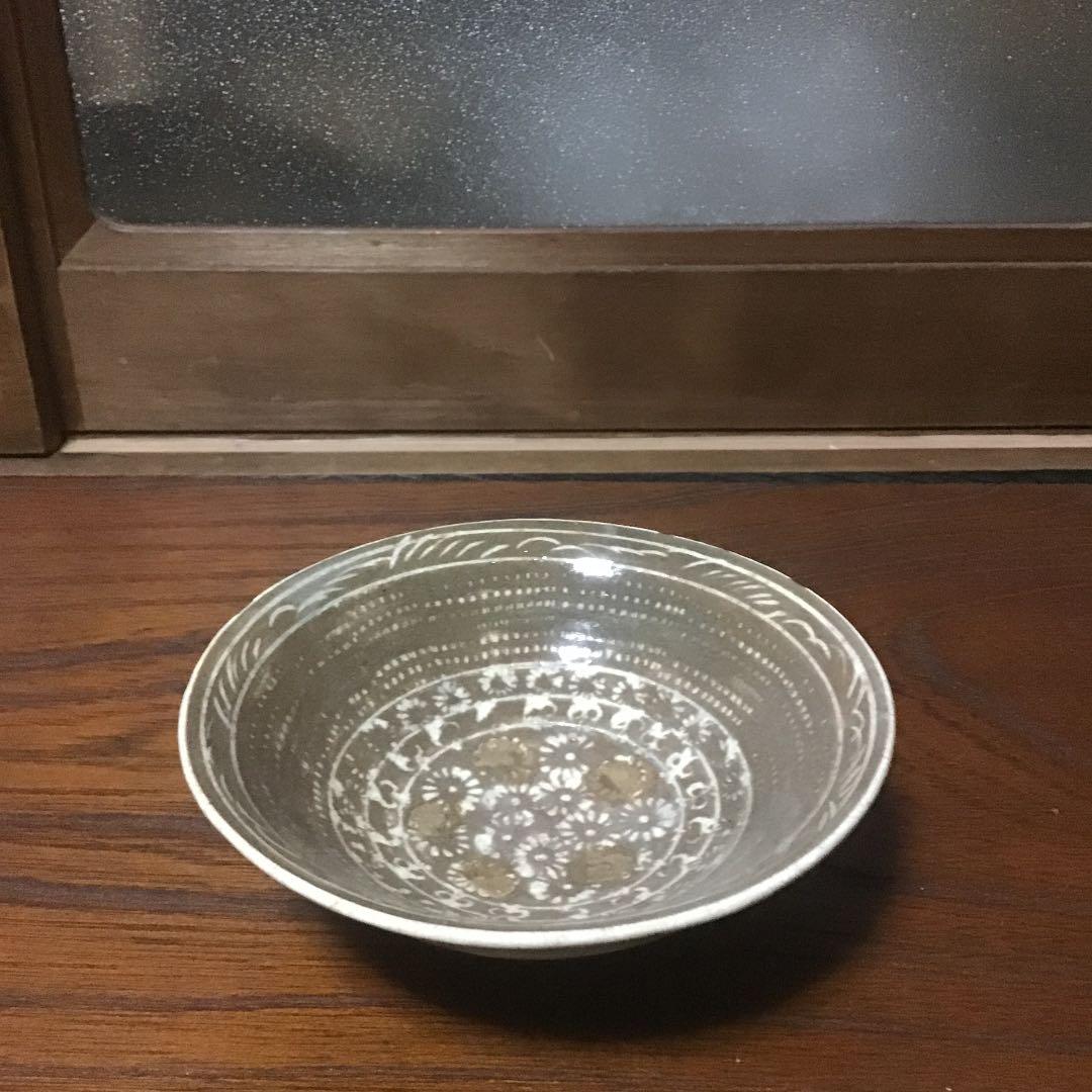李朝古花三嶋茶碗