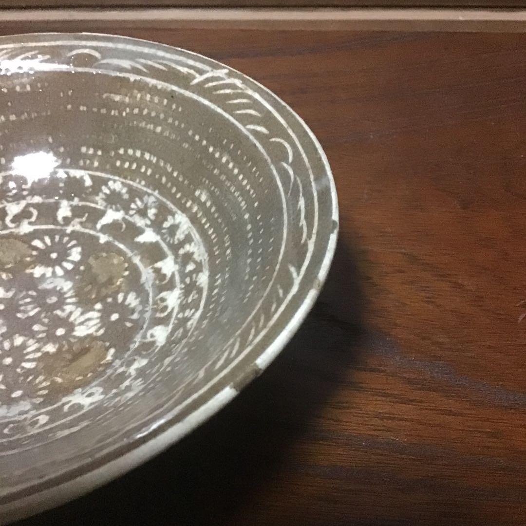 李朝古花三嶋茶碗