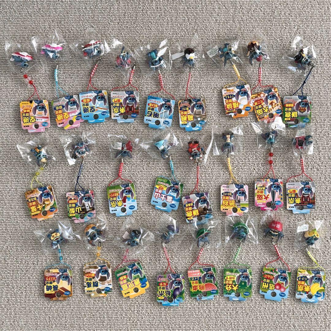 ［まとめ売り］レアなご当地 スティッチ ストラップ ファスナーマスコット49点