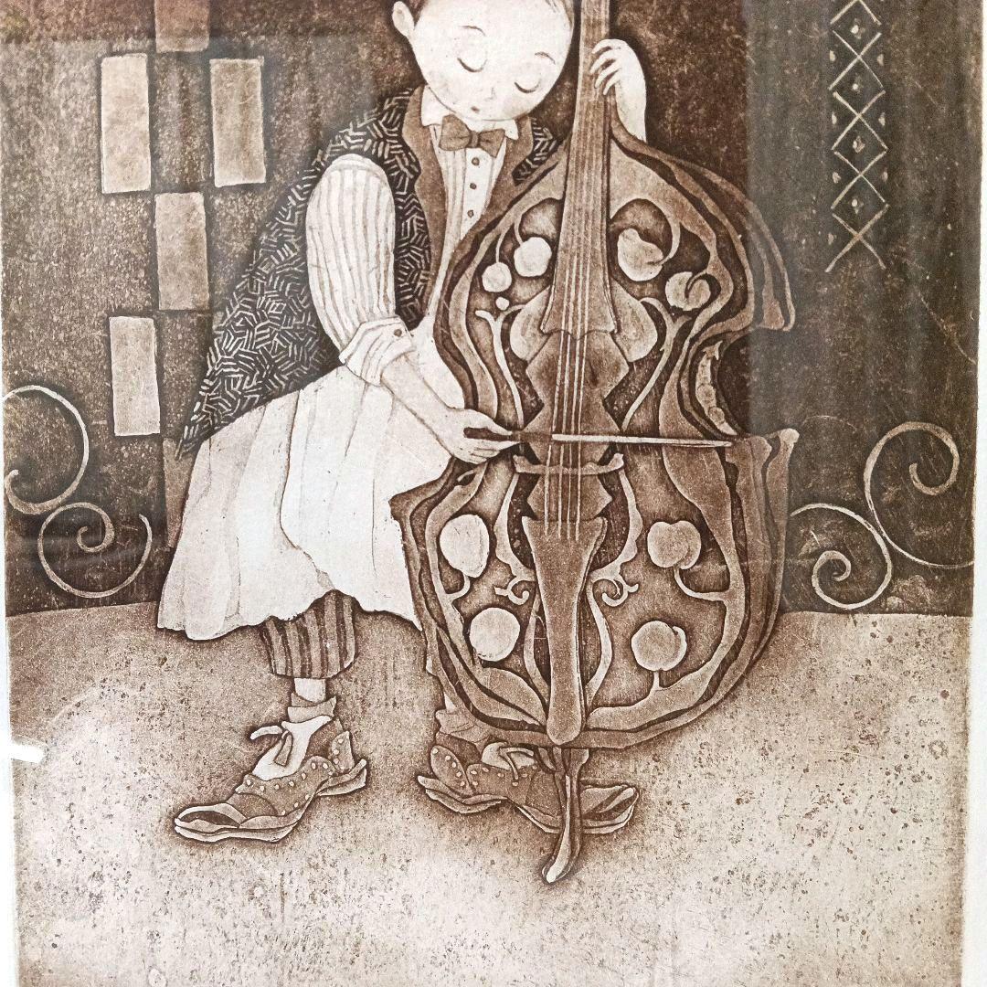美品 逸見亜古「演奏会へようこそⅡ」 銅版画 希少限定 直筆サイン入り