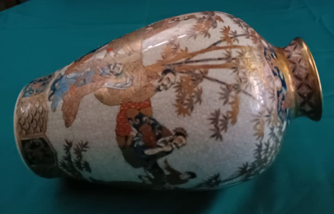 薩摩焼【献上薩摩焼人物図　竹林七賢人図】美術品