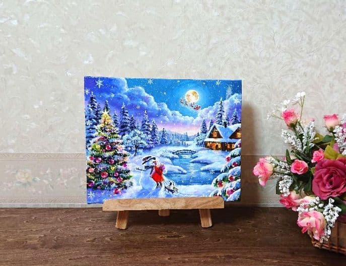 な*は様 【楽しいひととき】アクリル画 F3 風景画 絵画