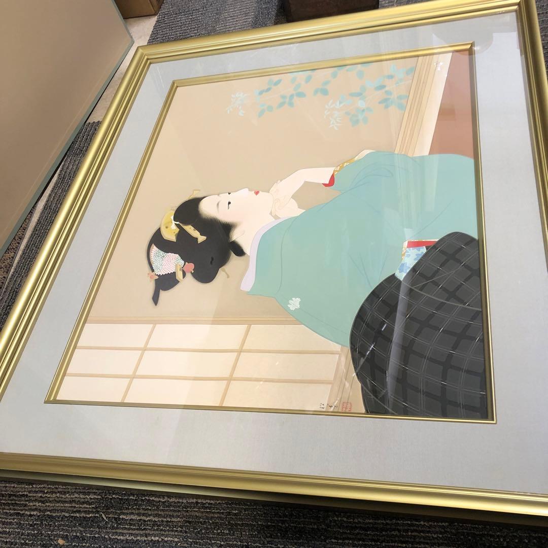 女性の肖像 日本画 金色フレーム