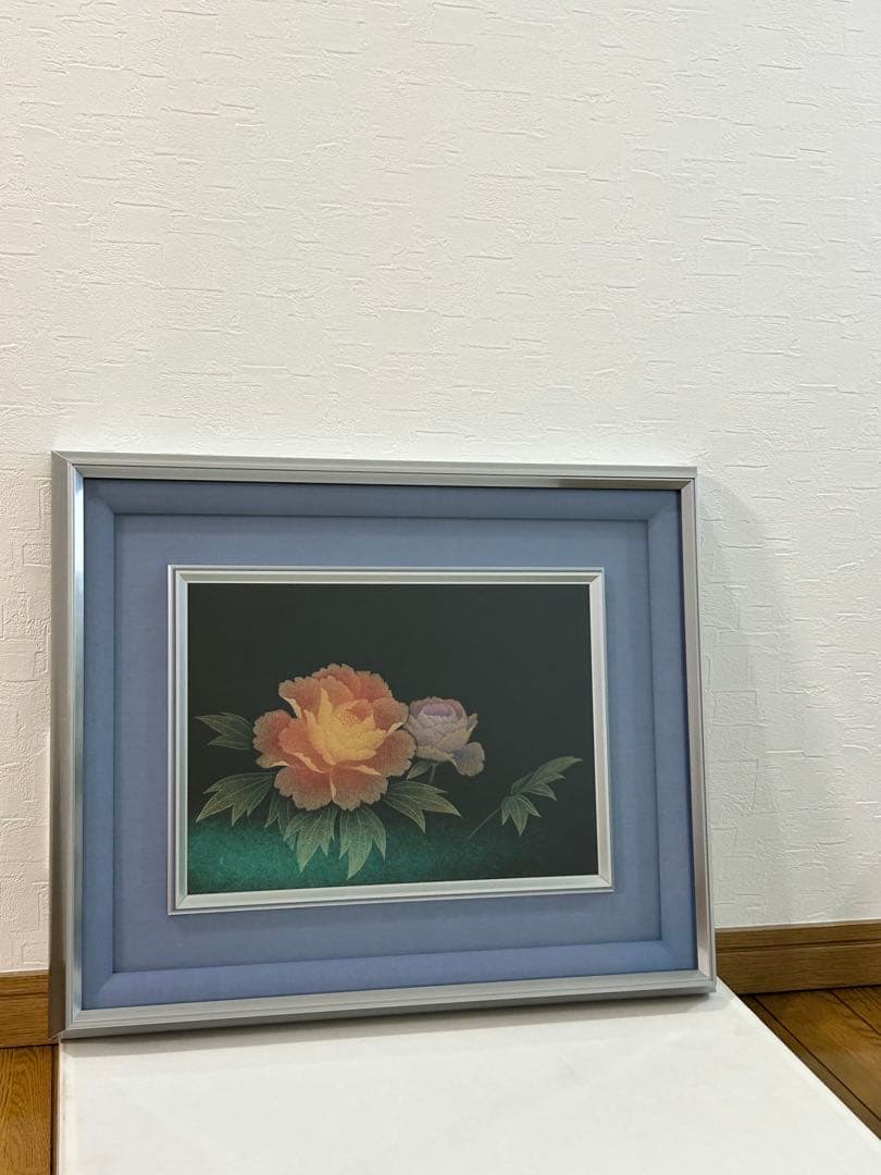 漆芸画　牡丹　新木光　輪島塗