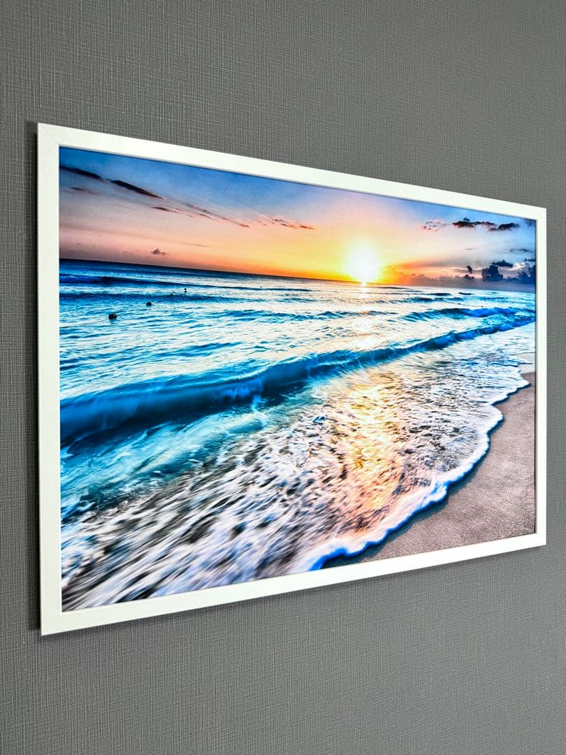 No262フレーム付きキャンバスアート　海の絵画　風景画　ブランドアートポスター