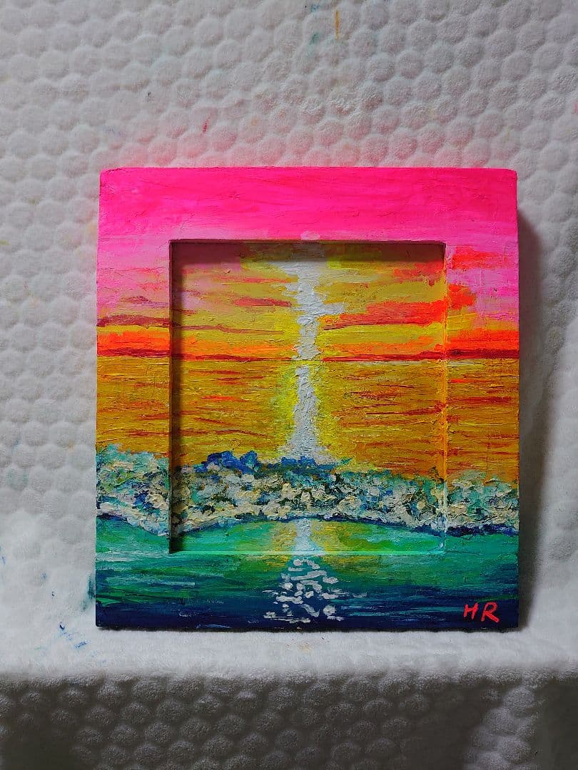 油絵 工場の灯りⅡ
