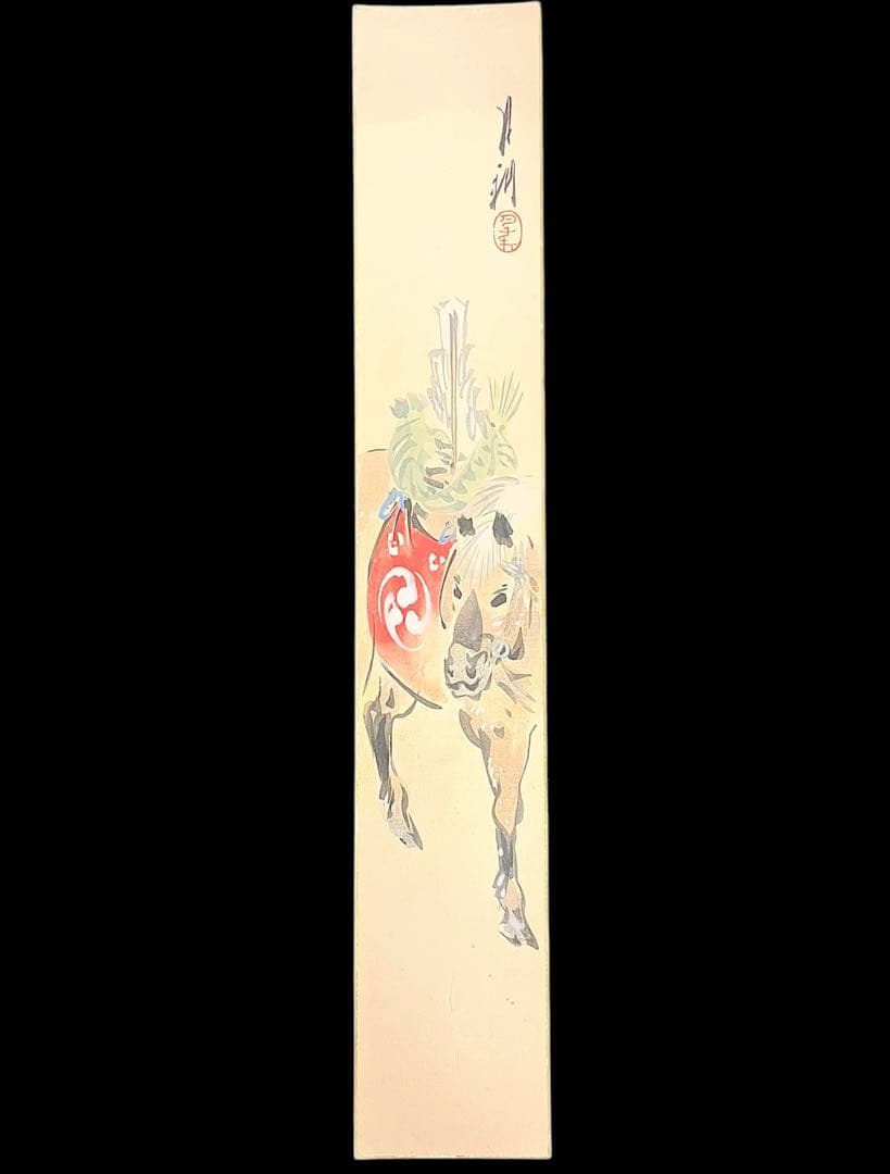 浮世絵師　尾形月耕の直筆！レアな短冊　真作