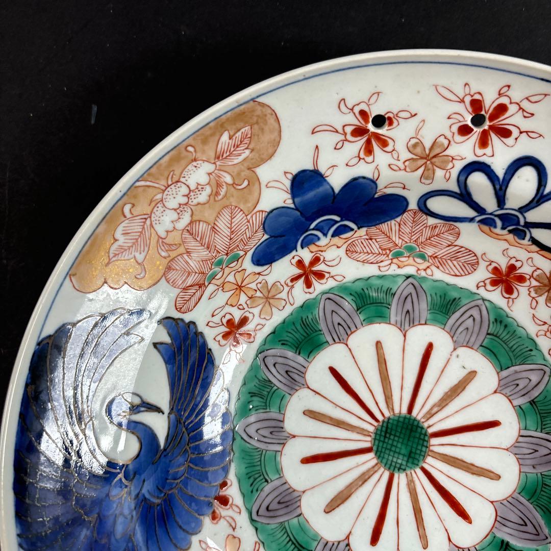 111 セール　扇　色絵　金彩　皿　鶴　桜　伊万里　有田　九谷　鍋島