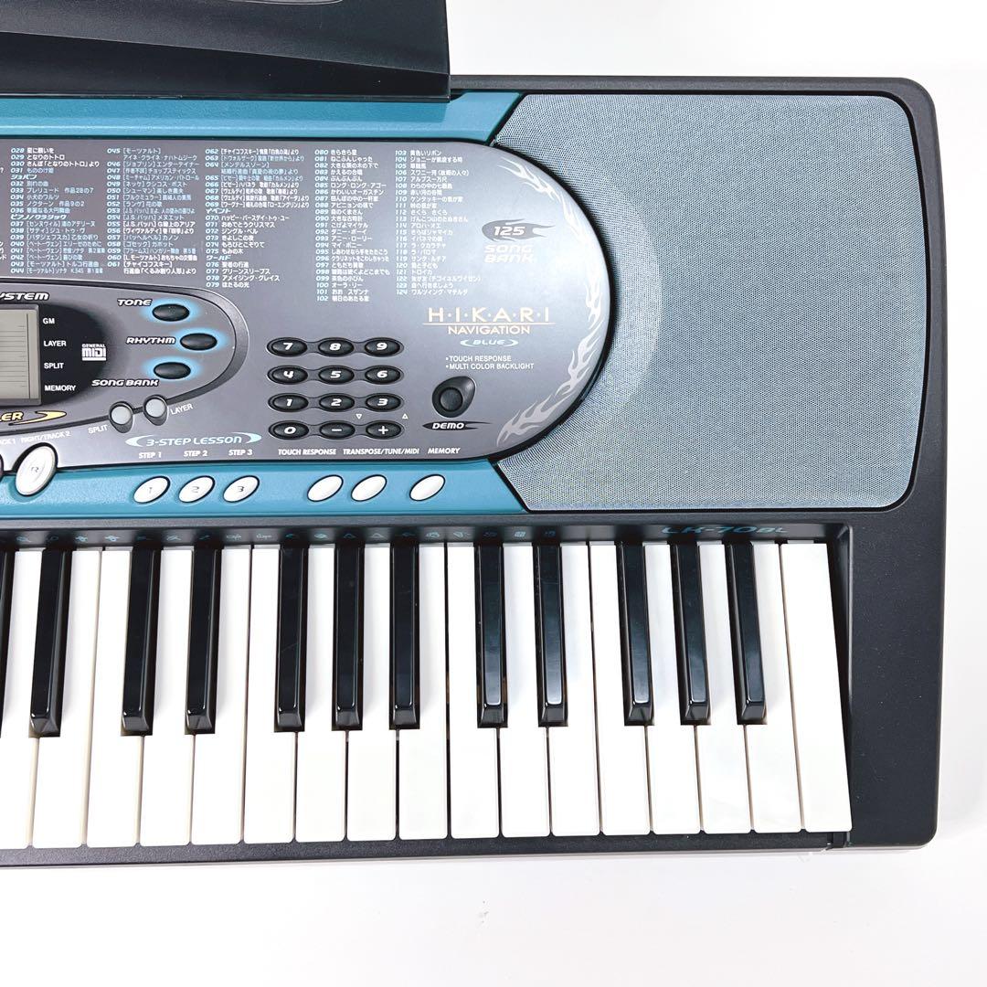 【美品・動作品】 CASIO 光ナビゲーション キーボード LK-70 BL