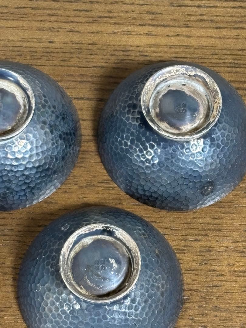 純銀　徳力　silver 酒器　盃　五客組