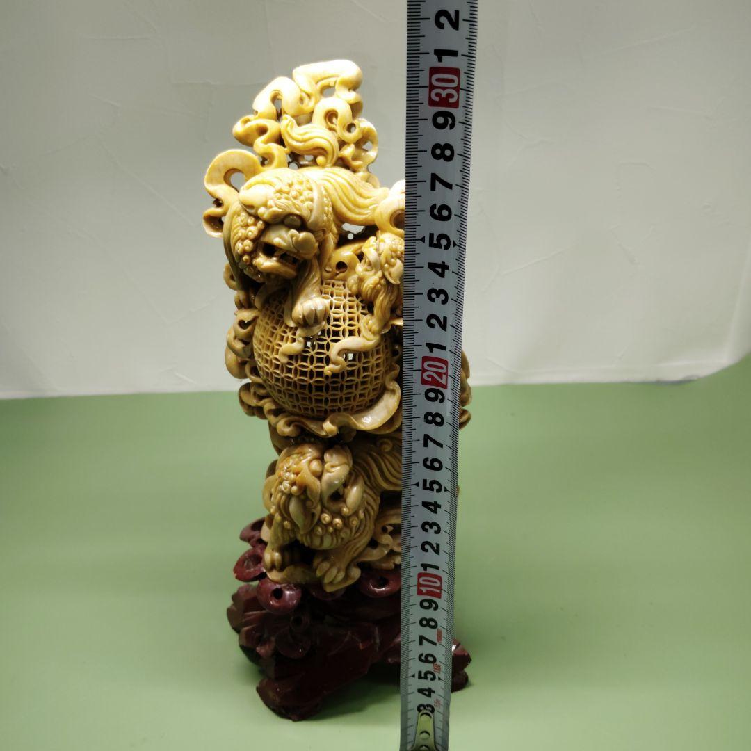 中国美術? 石彫刻 獅子 狛犬 置物 オブジェ インテリア