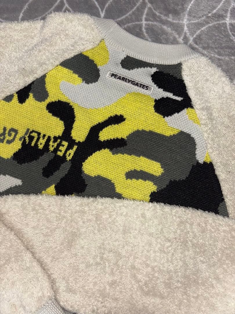 （超美品）パーリーゲイツ、迷彩柄シリーズ、異素材ニット、セットアップ、サイズ0