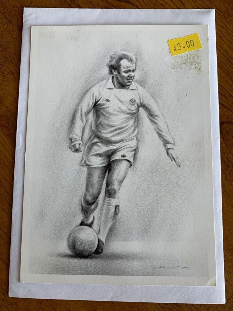 入手不可能！Leedsレジェンド・ビリー・ブレムナー素描画 ポストカード封筒入り