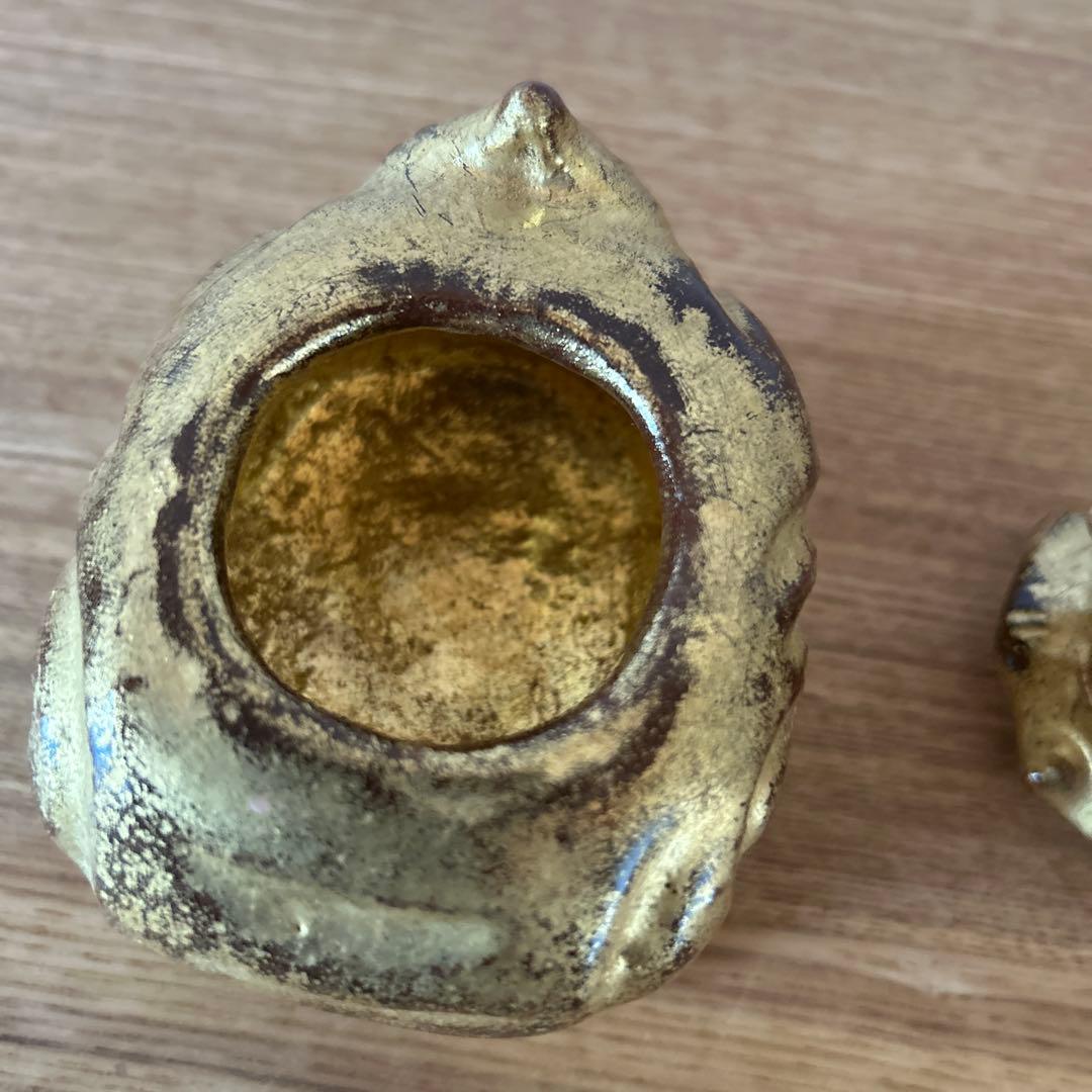 大樋長楽　金濁　向獅子香炉　茶道具