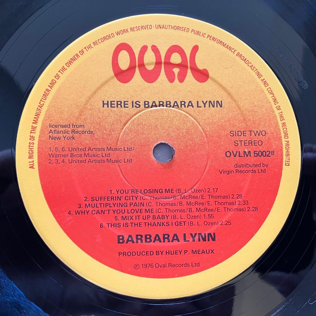 Here is Barbara Lynn サイン入りレコード英国盤美盤　稀少盤