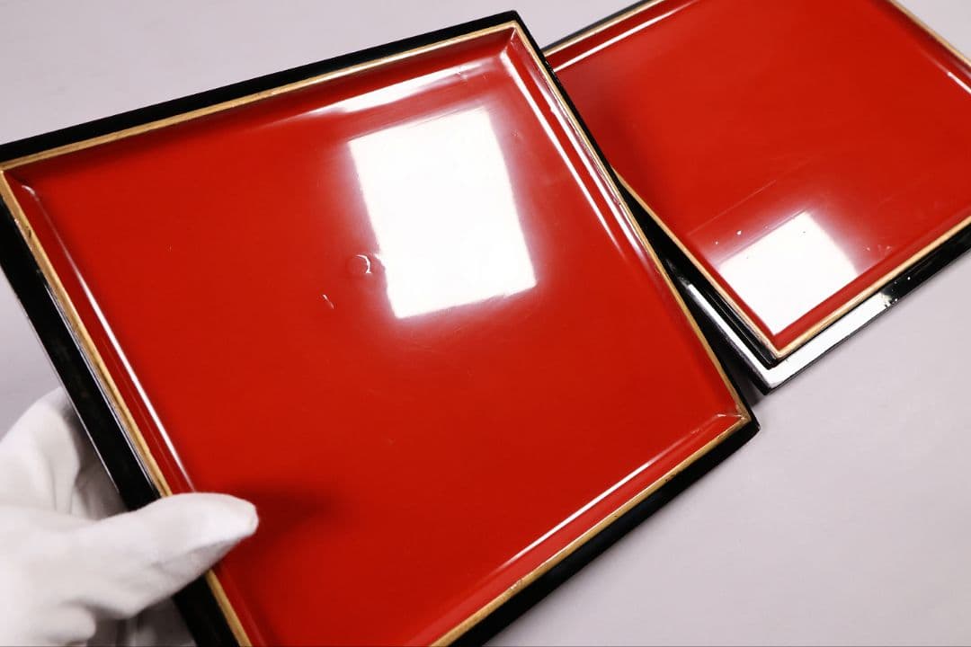 【MB207】時代漆芸 絵変金蒔絵 五段重箱 蓋二枚 小紋 梨地 内朱塗 天然木