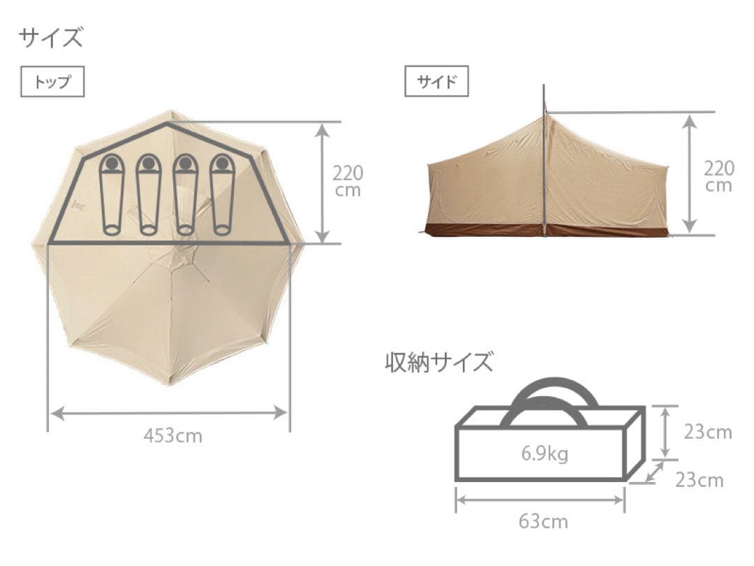 【新品未開封】インナーテント付き タケノコテント2 T8-795-TN DOD